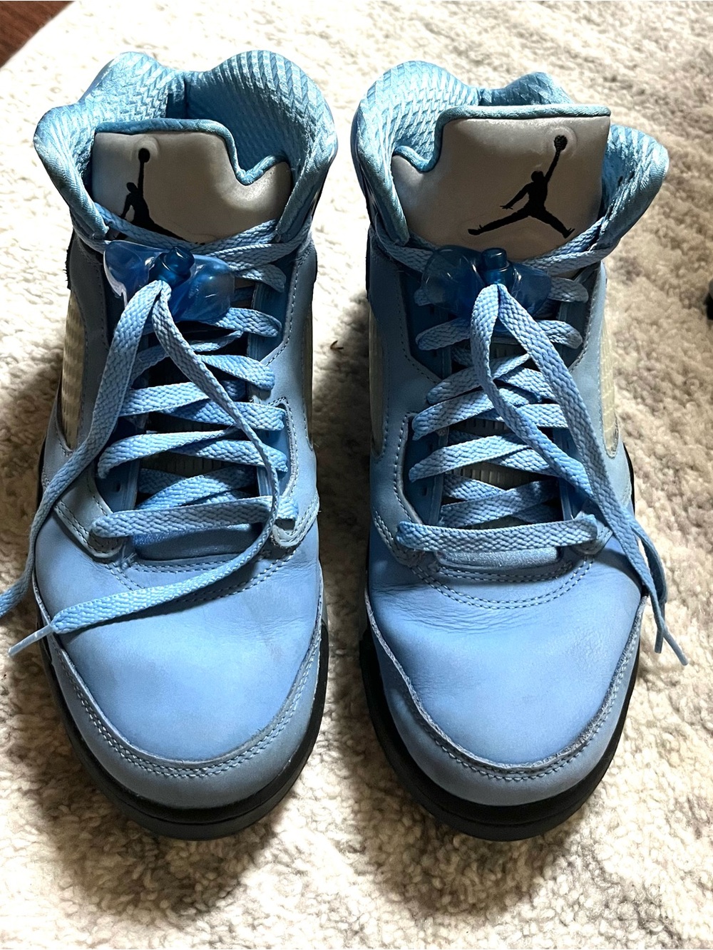 Jordan 5 UNC Carolina Blue Men's Light Blue High-Top Athletic Sneakers Sz 8